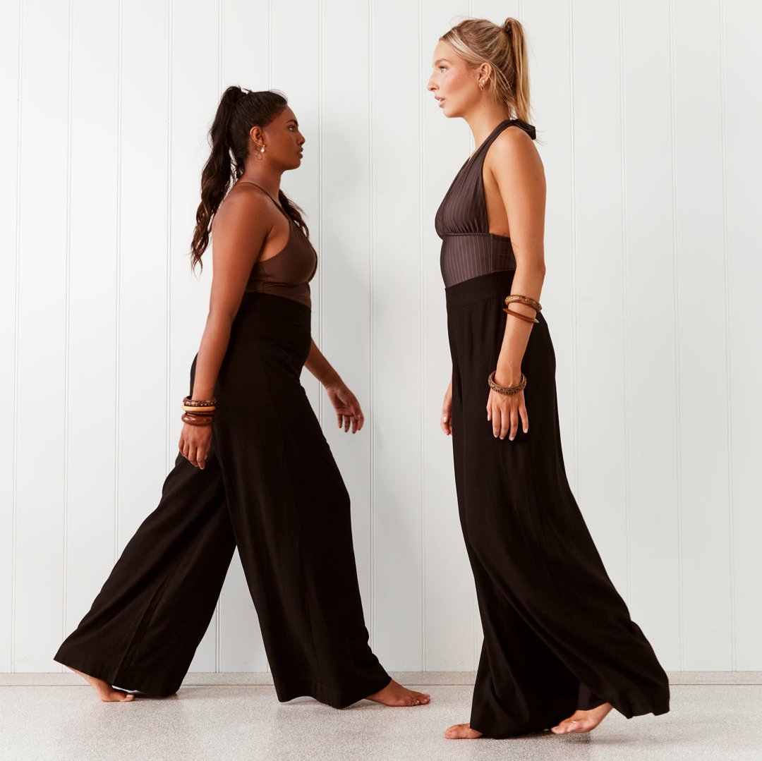 Carlie Wide Leg Pant - Black