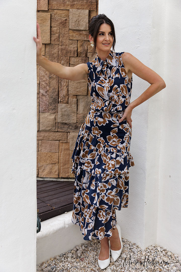 Joanie Maxi Tiered Skirt - Noosa print
