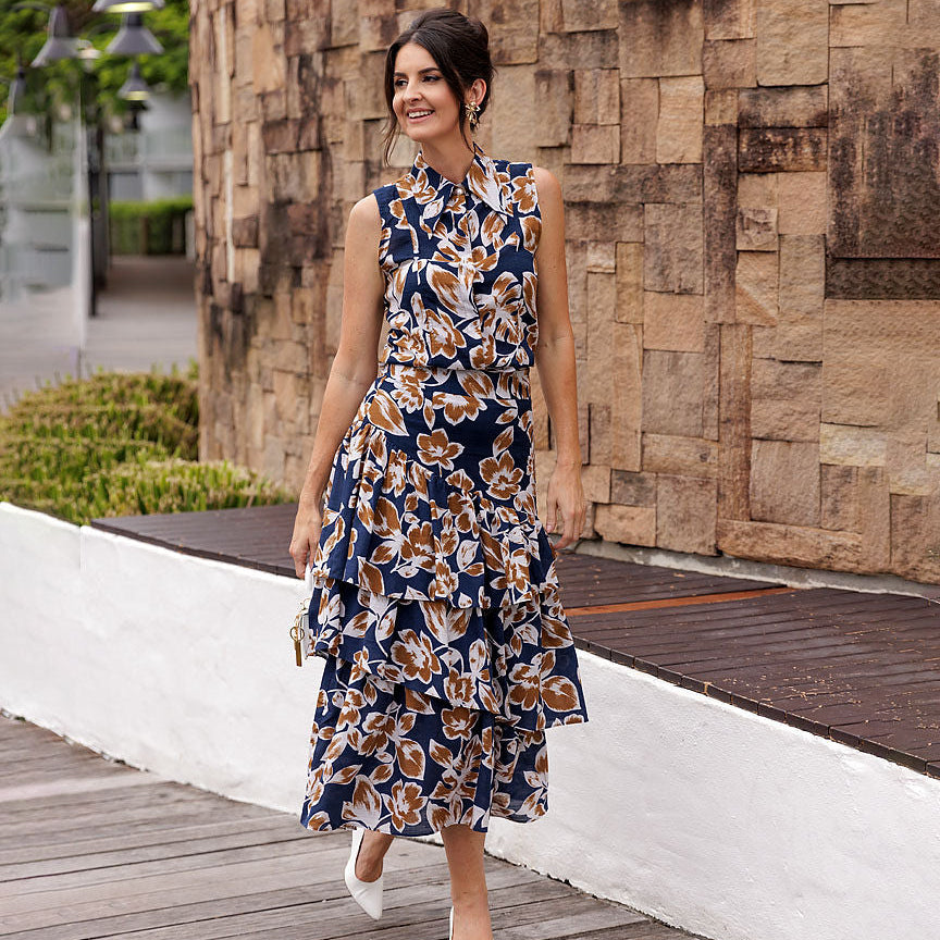 Joanie Maxi Tiered Skirt - Noosa print
