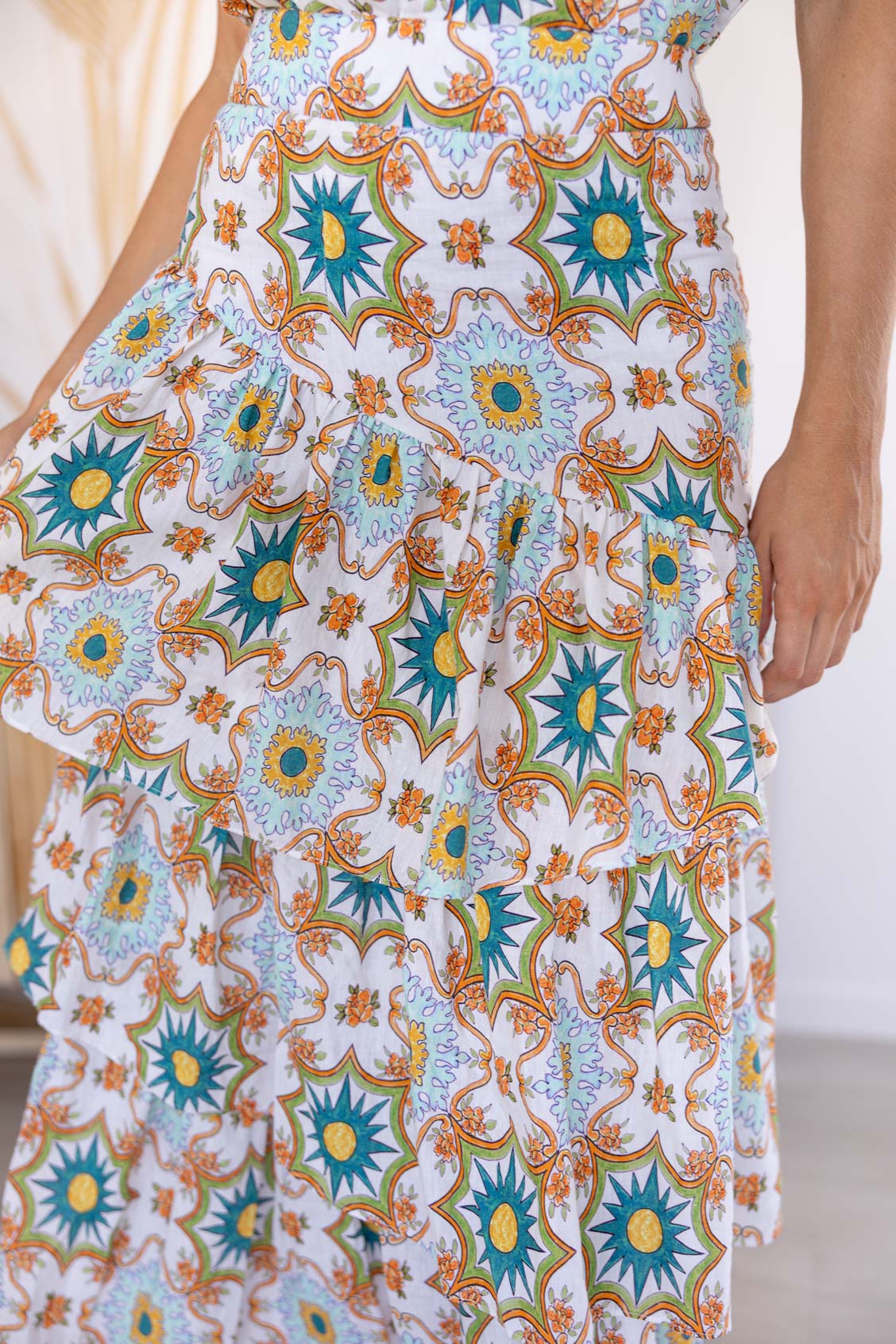 Joanie Tiered Maxi Skirt - Eumundi Print