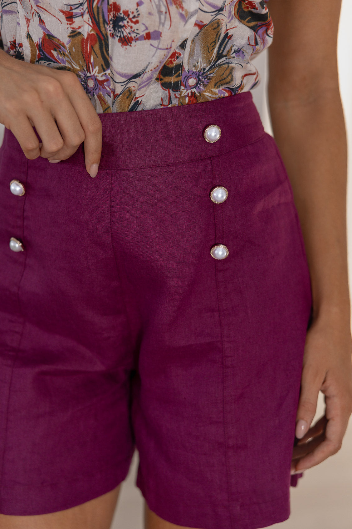 Emmy High Waisted Short - Merlot