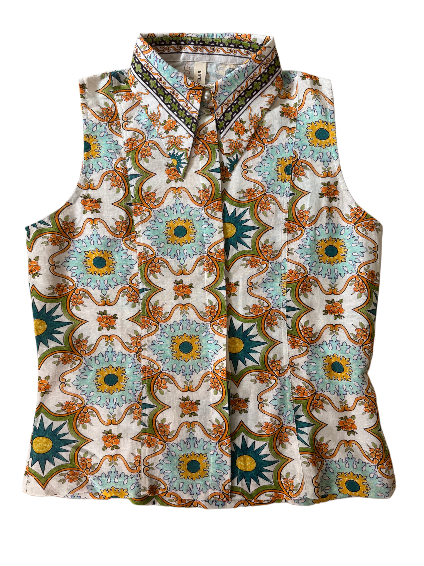 Teneriffe Sleeveless Shirt - Eumundi Print