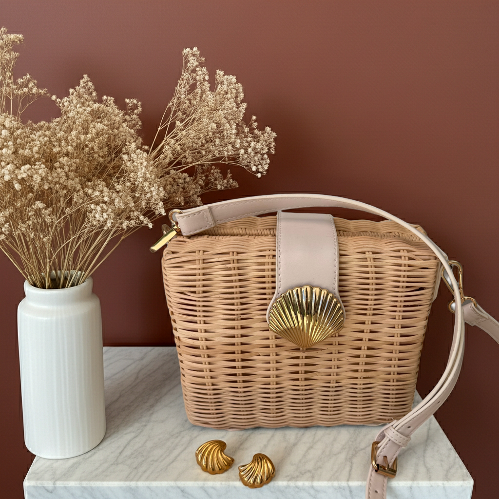 Peggy – Straw Box Shoulder Bag