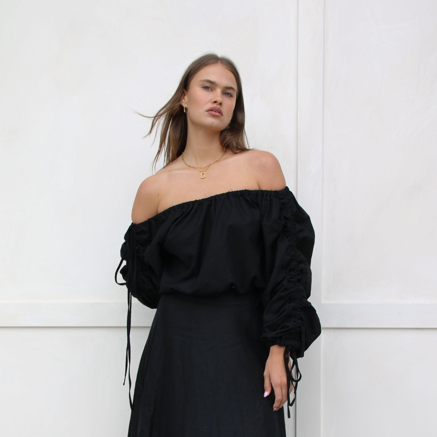 Jeanie Sculptural Top - Black