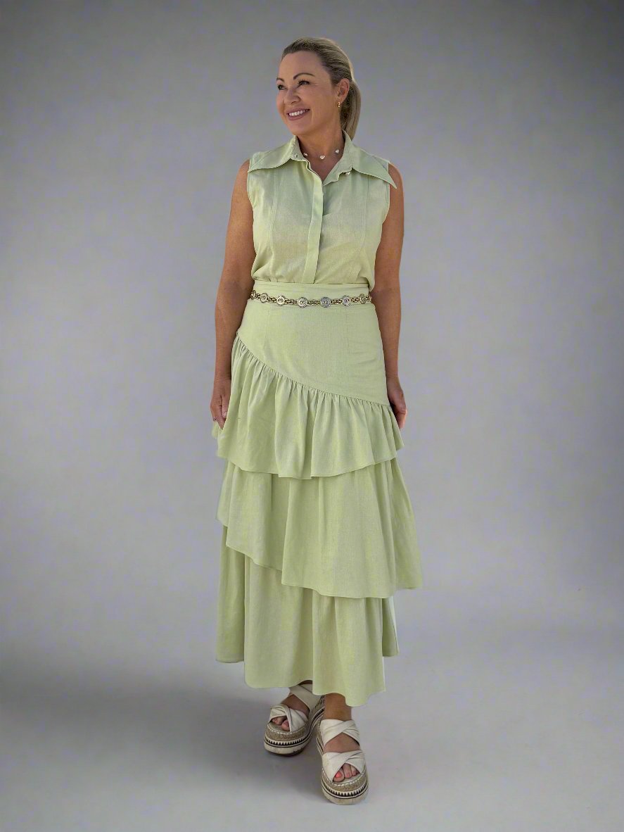 Teneriffe Sleeveless Shirt - Pistachio
