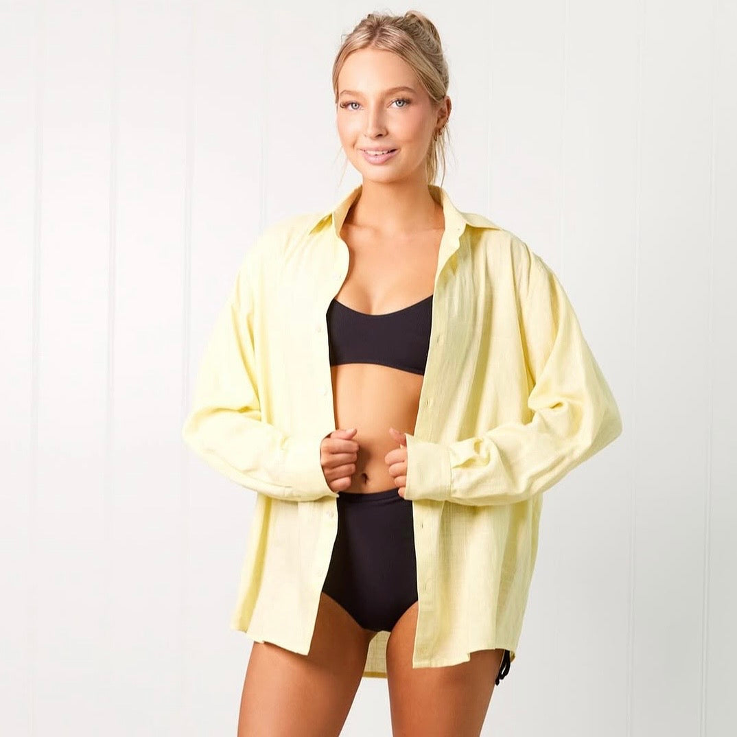 Unisex Noosa Long Sleeve Shirt - Lemon