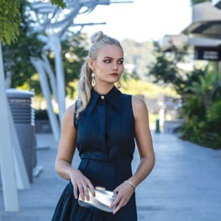 Joanie Tiered Maxi Skirt - Ink Navy Blue