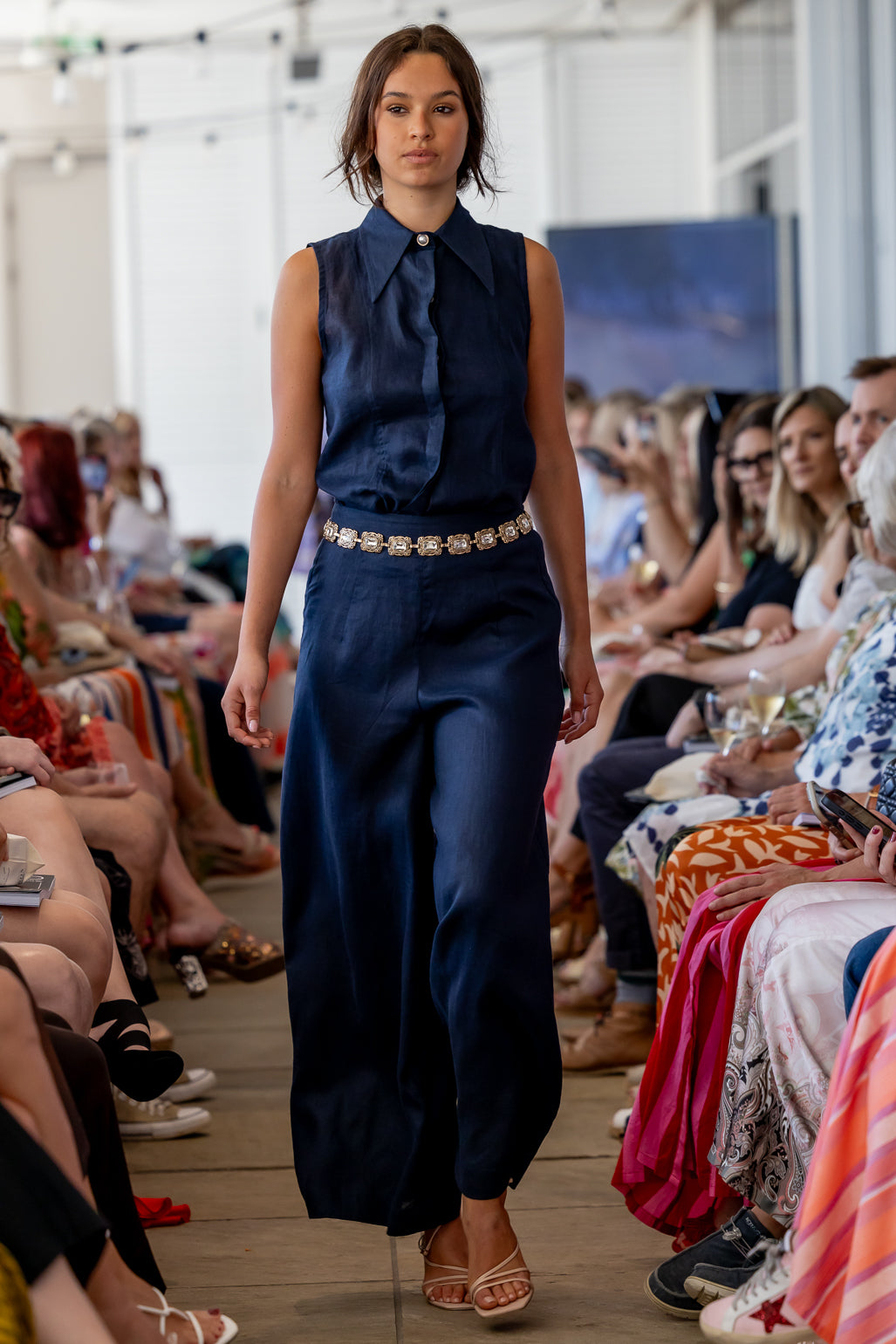 Carlie Wide Leg Pant - Navy