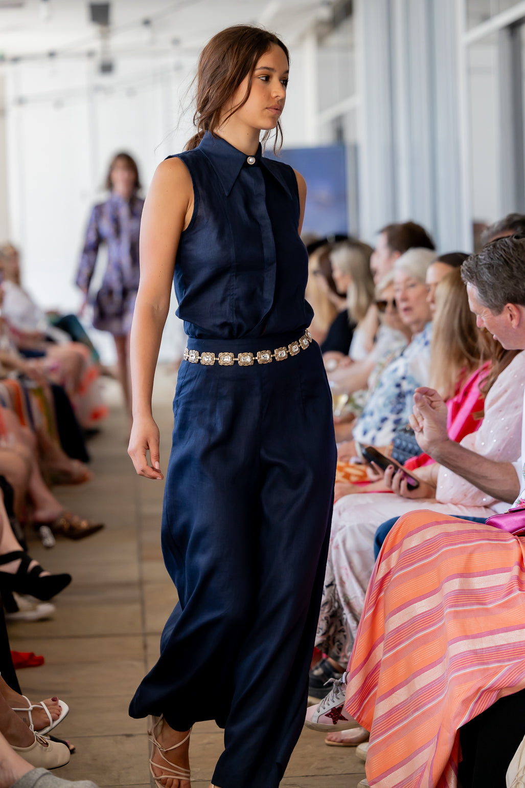 Carlie Wide Leg Pant - Navy