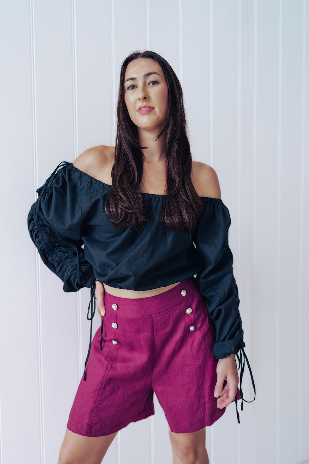 Jeanie Sculptural Top - Black