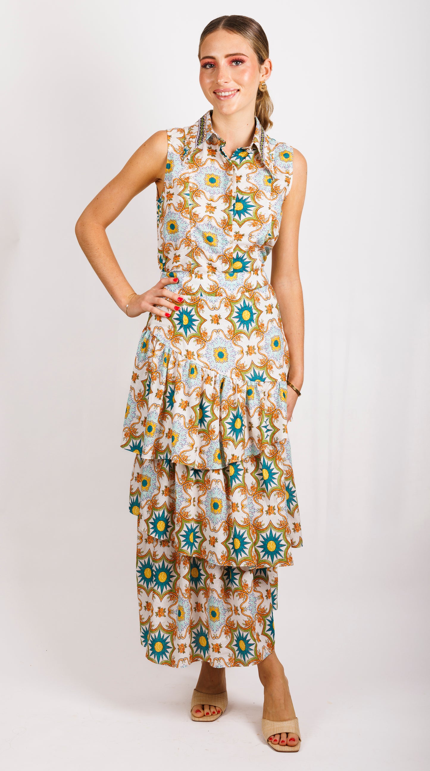 Joanie Tiered Maxi Skirt - Eumundi Print