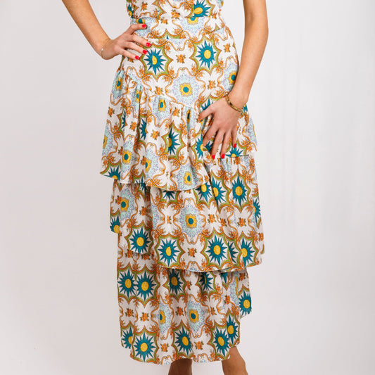 Joanie Tiered Maxi Skirt - Eumundi Print