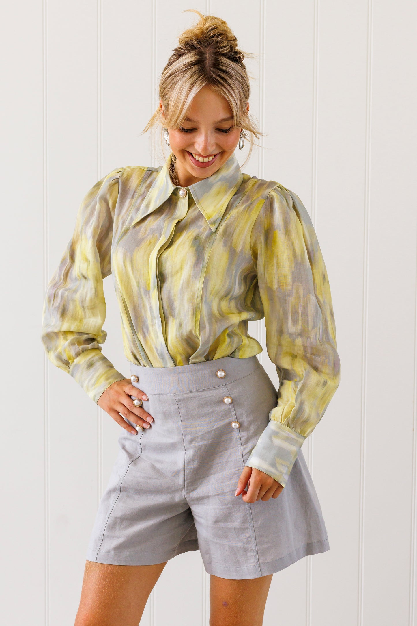 Emmy High Waisted Short - Dusk Grey