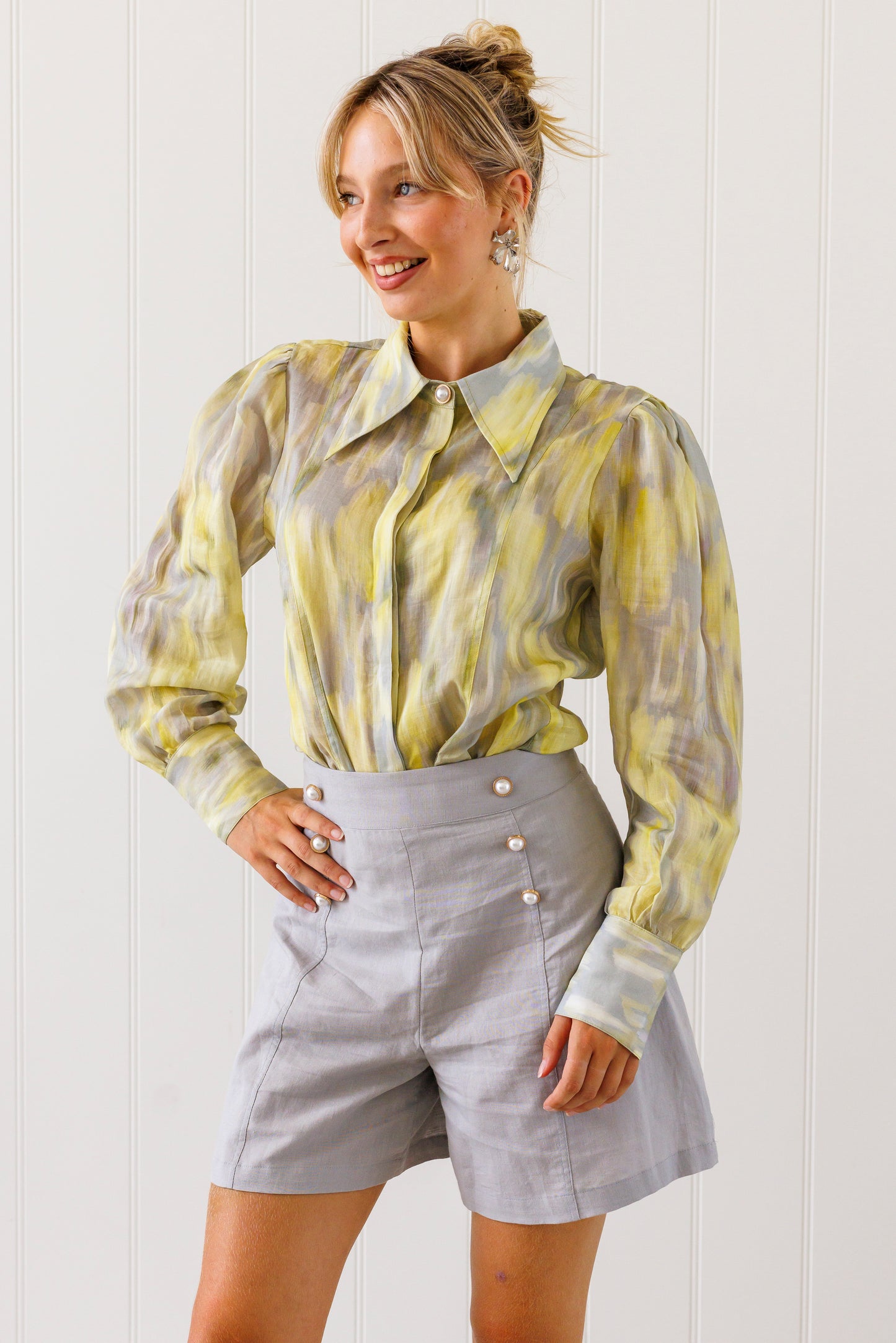 Emmy High Waisted Short - Dusk Grey