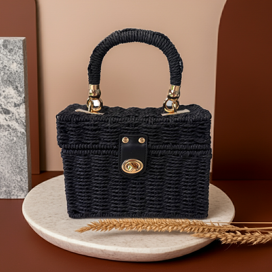 Tilly – Raffia Box Handbag